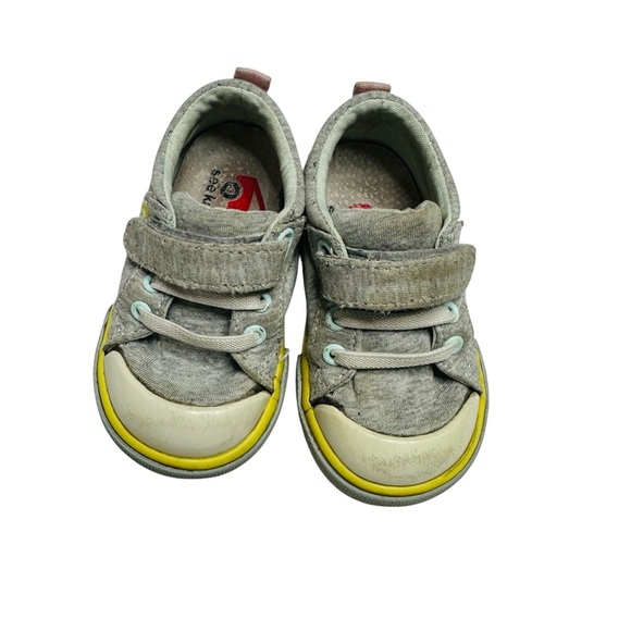 See‎ Kai Run Toddler Size 5 Rainbow Gray Sneakers Hook & Loop Strap - Picture 3 of 12